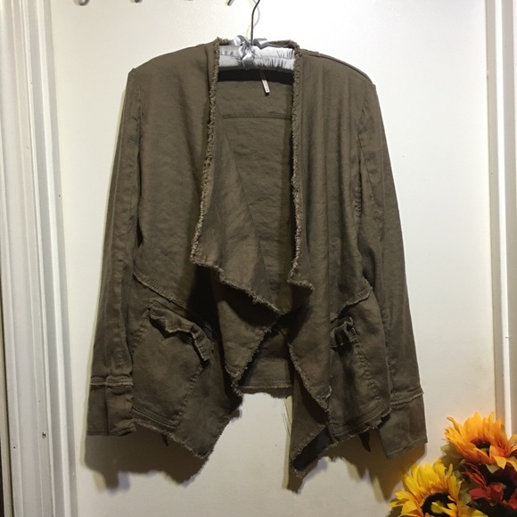 C Free People Raw Femme Linen Jacket - Picture 2 of 8